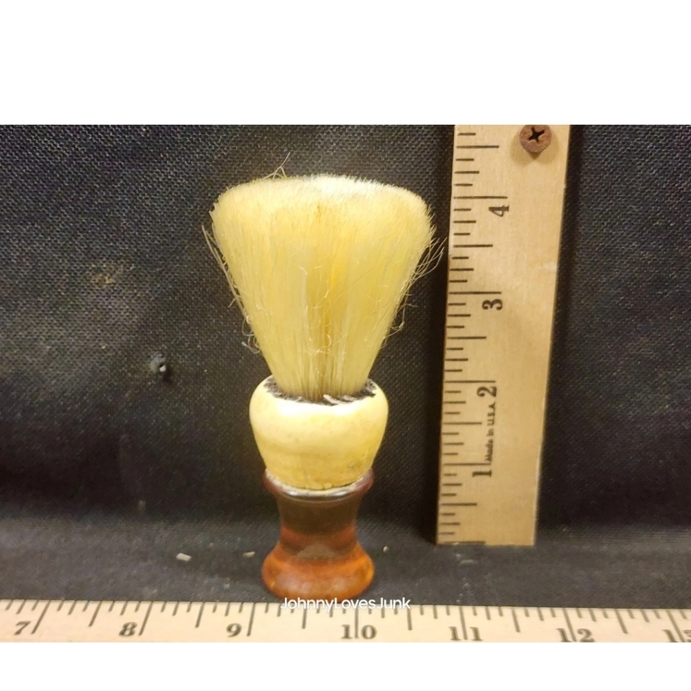 Antique Shave Brush Amber Bakelight Handle Used